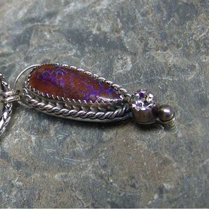 Boulder Opal 925 Sterling Silver OOAK Necklace Sandy Robinson Jewelry